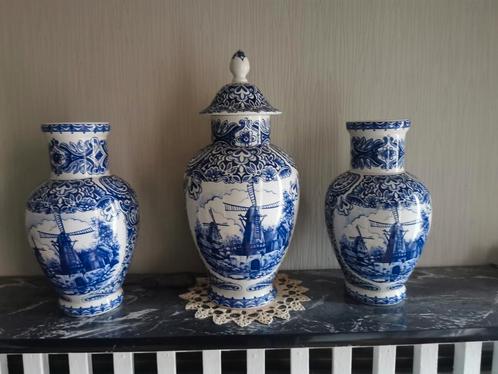 3 vazen delfts blauw, Antiquités & Art, Antiquités | Vases, Enlèvement