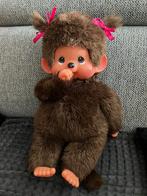 Knuffel monchhichi met roze strikjes 45 cm van sekiguchi, Kinderen en Baby's, Ophalen of Verzenden, Zo goed als nieuw