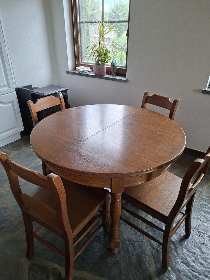 Table et chaises, Huis en Inrichting, Tafels | Eettafels, Gebruikt, 100 tot 150 cm, 100 tot 150 cm, Vijf personen of meer, Rond