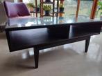 Salontafel van hout en glas, Huis en Inrichting, Tafels | Salontafels, Ophalen, 100 tot 150 cm, 50 tot 100 cm, Glas