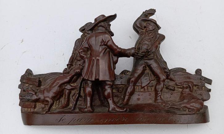 poignée de porte statue bronze JE PARIE ENCORE UN POT, Antiquités & Art, Antiquités | Bronze & Cuivre, Bronze, Enlèvement ou Envoi