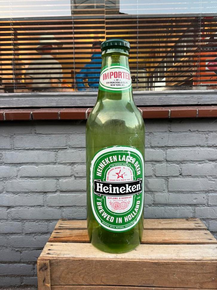 Groot Heineken bier reclame fles, Verzamelen, Biermerken, Gebruikt, Flesje(s), Heineken, Ophalen of Verzenden