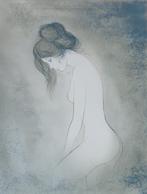 BERNARD CHAROY / SENSUELE VROUW / KLEURLITHO / 69x53cm / SIG, Antiek en Kunst, Ophalen of Verzenden