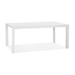 Witte aluminium tuintafel uitschuifbaar, Tuin en Terras, Tuintafels, Ophalen, Zo goed als nieuw, Aluminium