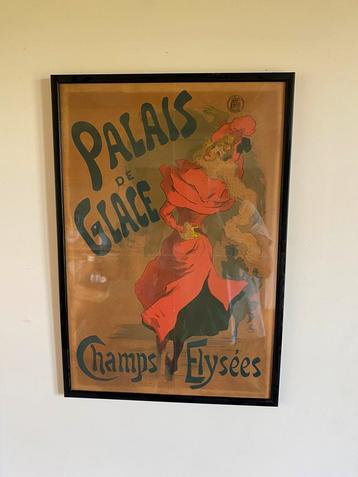superbe ancienne affiche de cheret avec cachet, Collections, Enlèvement ou Envoi, Rectangulaire vertical, Avec cadre, A1 jusqu'à A3