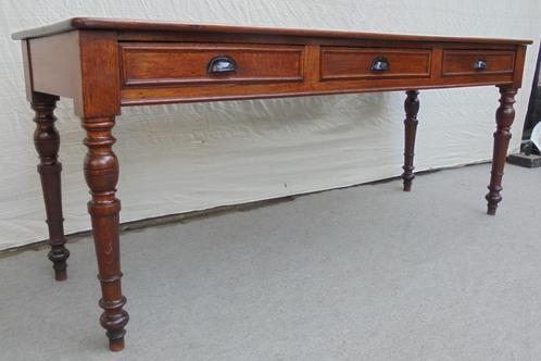 Lange eiken antieke side table tafel laden, Antiek en Kunst, Antiek | Meubels | Tafels, Ophalen of Verzenden
