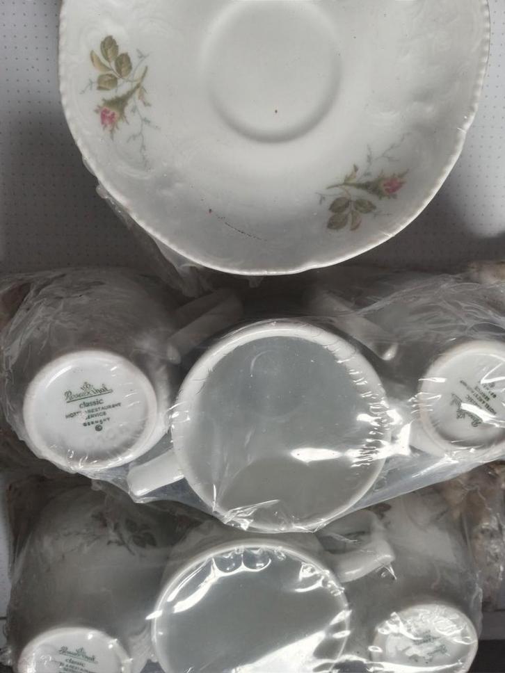 Originele 6 mokka tasjes Rosenthal met ondertas, Antiek en Kunst, Antiek | Servies compleet, Ophalen of Verzenden