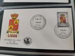 Belgie 1967 - FDC Universiteit van Luik, wapenschild, Postzegels en Munten, Met envelop, Ophalen of Verzenden, Gestempeld, 1e dag stempel