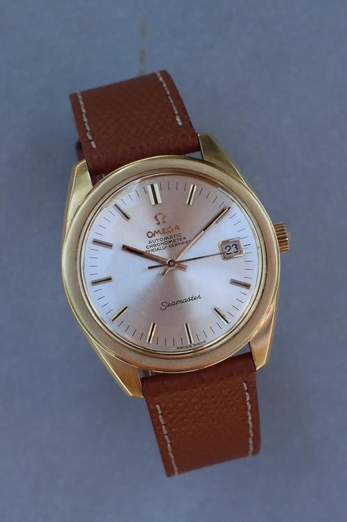 Omega Seamaster 168.022 18K, Handtassen en Accessoires, Horloges | Antiek, Polshorloge, Omega, Goud, 1960 of later, Met bandje