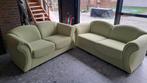 Salon appelgroen, 2-zit + 2,5-zit, Huis en Inrichting, Ophalen, Gebruikt, Stof