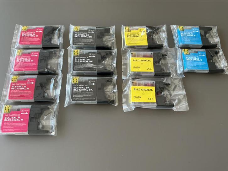 Cartridges voor printer BROTHER-Set 12 stuks.18€ naar 15€., Computers en Software, Printerbenodigdheden, Nieuw, Cartridge, Ophalen of Verzenden
