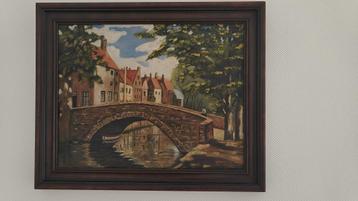schilderij met stadszicht van Brugge beschikbaar voor biedingen