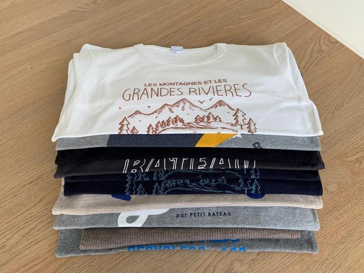 10 T-shirts lange mouwen (Petit Bateau, Filou & Friends,...), Enfants & Bébés, Vêtements enfant | Taille 140, Comme neuf, Garçon