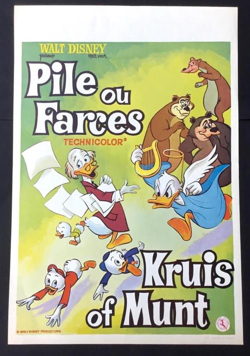 Filmaffiche PILE OU FARCES Donald Duck Walt Disney 1960, Verzamelen, Film en Tv, Zo goed als nieuw, Poster, Ophalen of Verzenden