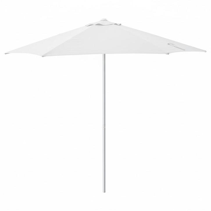 HÖGÖN Parasol (wit) + voet, Tuin en Terras, Parasols, Ophalen