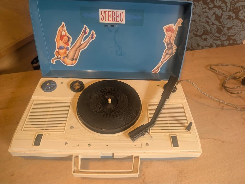 Draagbare "vintage" platenspeler, Audio, Tv en Foto, Platenspelers, Ophalen, Platenspeler
