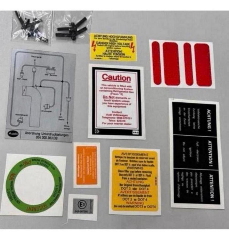 Audi Ur quattro 20 Klep RR vacuüm Slang Decal sticker set, Ophalen of Verzenden