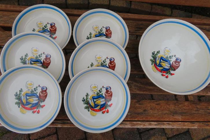 Mosselservies, Huis en Inrichting, Keuken | Servies, Zo goed als nieuw, Bord(en), Overige stijlen, Keramiek, Ophalen