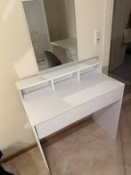 Witte make-up tafel/kaptafel, Ophalen, 100 tot 150 cm, 50 tot 100 cm, Zo goed als nieuw