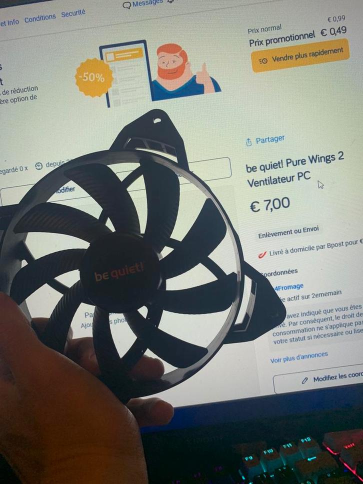be quiet! Pure Wings 2 Ventilateur PC, Informatique & Logiciels, Refroidisseurs d'ordinateur, Reconditionné, Refroidisseur ordinateur à air