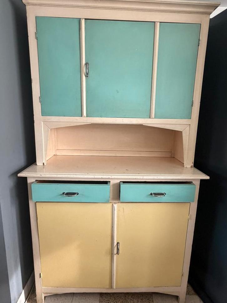 Belle armoire vintage en 2 parties, Maison & Meubles, Armoires | Autre, Comme neuf, Enlèvement