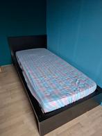 Bed Malm 1 persoons met matras, Ophalen, Overige materialen, Eenpersoons, Bruin