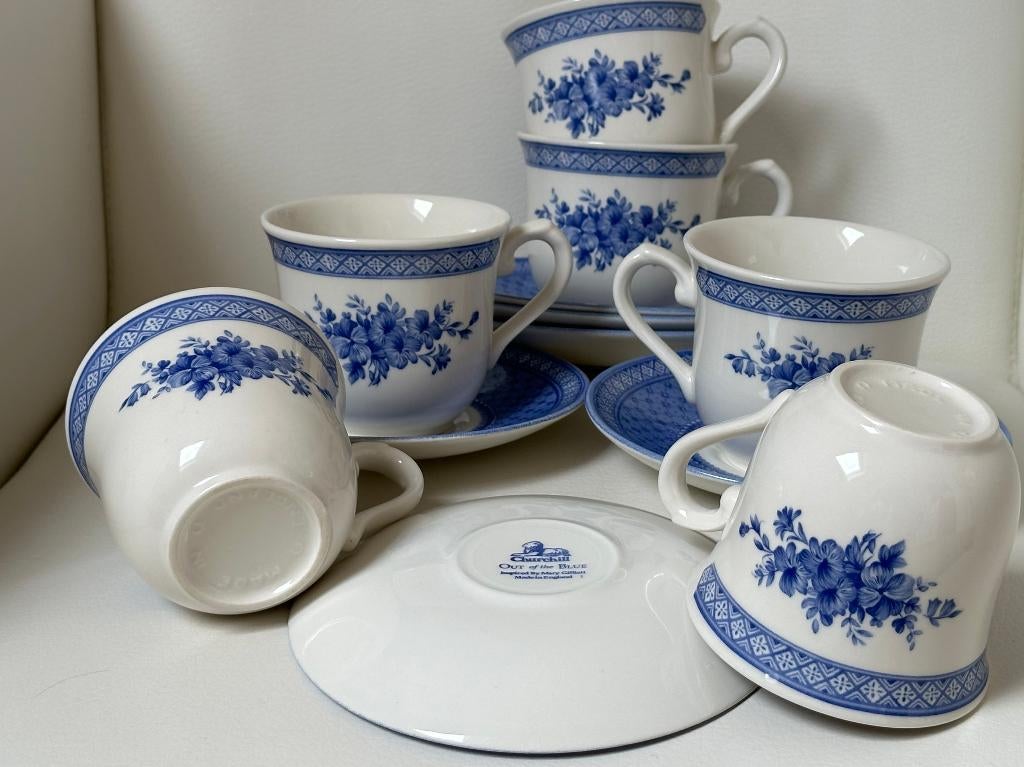 service à thé 6 pers. - Churchill Out of the Blue -état neuf, Antiquités & Art, Enlèvement