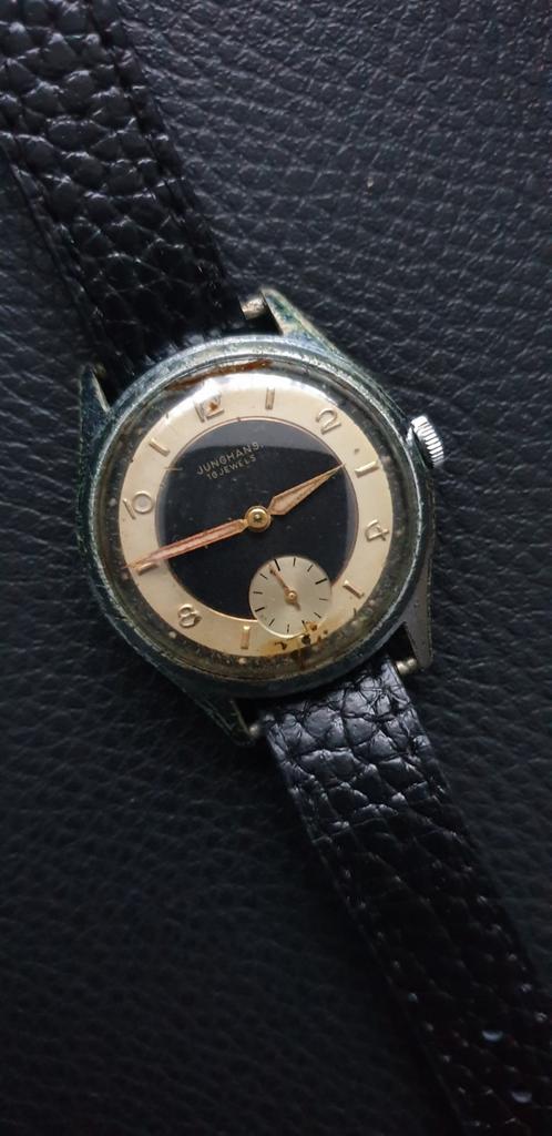 Prachtige Junghans heren antique jar 1953, Overige merken, Staal, Verzenden, Polshorloge