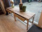 2 oude tafeltjes, Huis en Inrichting, Tafels | Eettafels, Ophalen, Gebruikt, 100 tot 150 cm, 50 tot 100 cm