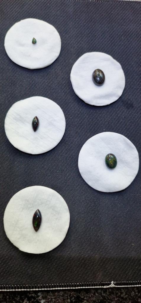 LOT BLACK OPALS – 5 STUKS – MOOIE KWALITEIT – SNEL WEG, Bijoux, Sacs & Beauté, Bagues, Bleu, Enlèvement