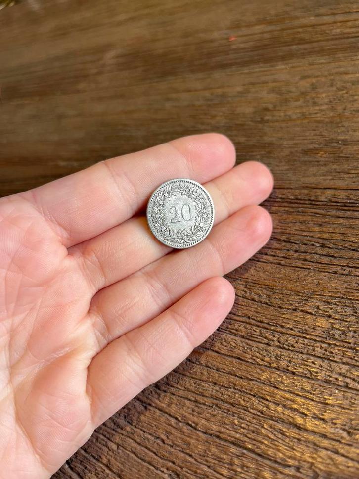 Zwitserland 20 rappen 1898 zilver munt, Postzegels en Munten, Munten | Europa | Niet-Euromunten, Losse munt, Overige landen, Zilver