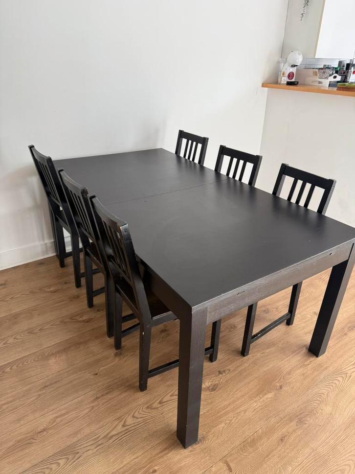 Table + 6 chaises à vendre, Maison & Meubles, Salles à manger complètes, Utilisé, 4 à 6 chaises, Enlèvement