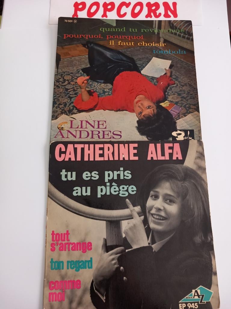 POPCORN OLDIES 60s . LINE ANDRES/CATHERINE ALFA. 2 x 45T, EP, Enlèvement ou Envoi, EP