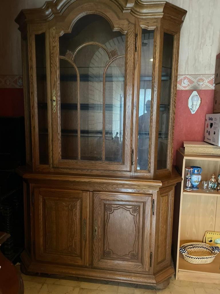 Vitrinekast, Ophalen, Gebruikt, Eikenhout