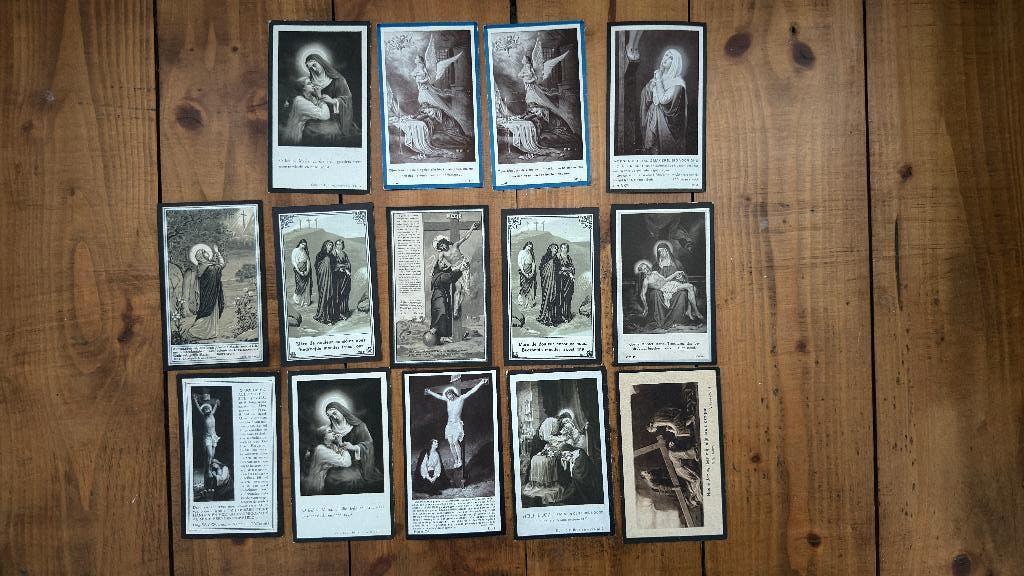 14 bidprentjes 1920-1930, Verzamelen, Bidprentjes en Rouwkaarten, Ophalen of Verzenden, Bidprentje