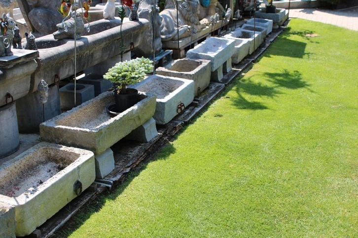 dienblad of trog in blauwe steen, plantenbak, goede keuze!!, Tuin en Terras, Bloembakken en Plantenbakken, Gebruikt, Steen, Binnen