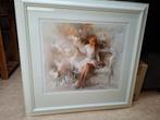 Zeer mooie prent in wit/roze kader, Huis en Inrichting, Ophalen