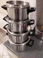 kookpotten, Huis en Inrichting, Keuken | Potten en Pannen, Ophalen, Zo goed als nieuw, Inox, Keramische plaat