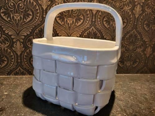 Gevlochten mand in keramiek Bassano, Huis en Inrichting, Woonaccessoires | Schalen en Manden, Mand, Ophalen