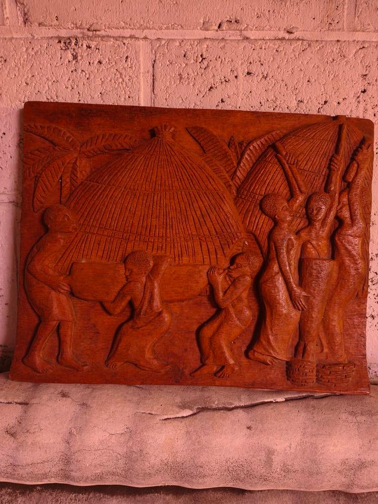 Sculpture artisanale africaine sur bois, pièce unique, Enlèvement