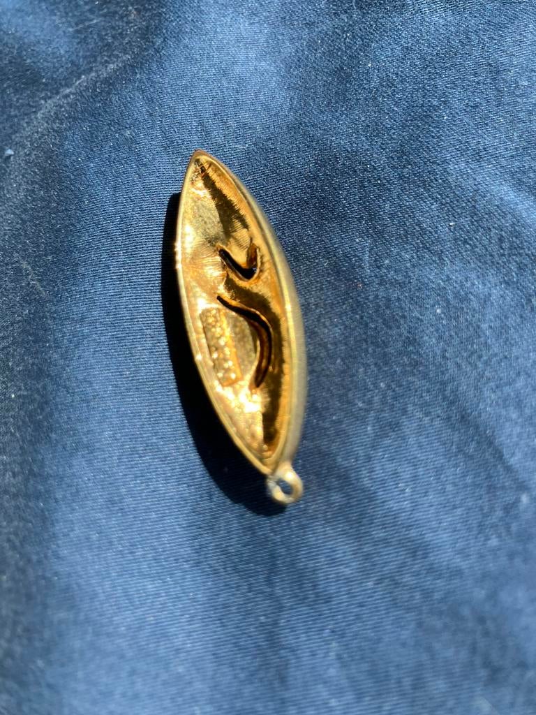 Pendentif en strass doré — signé, Bijoux, Sacs & Beauté, Colliers, Or, Comme neuf, Enlèvement, Avec strass