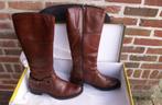 Dameslaarzen in bruin leder, maat 37., Hoge laarzen, Bruin, Nieuw, Ophalen of Verzenden