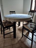 table ronde extensible ovale avec 4 chaises (de 4 à 8 pers), Enlèvement, Utilisé, Ovale, Chêne