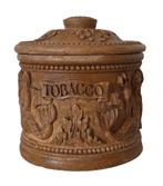 Grand pot à tabac avec sculpture., Enlèvement ou Envoi