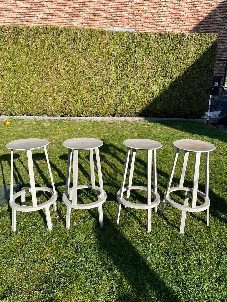 HAY Revolver barkrukken (4), Huis en Inrichting, Barkrukken, Gebruikt, 60 tot 90 cm, Metaal, 4 krukken, Met voetsteun, Draaibaar