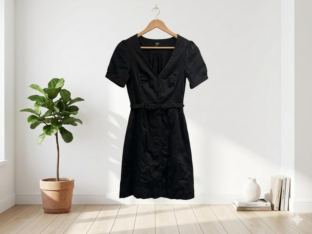 H&M - robe - noire - taille S - bon état, Vêtements | Femmes, Robes, Enlèvement ou Envoi, Comme neuf, Noir, Au-dessus du genou