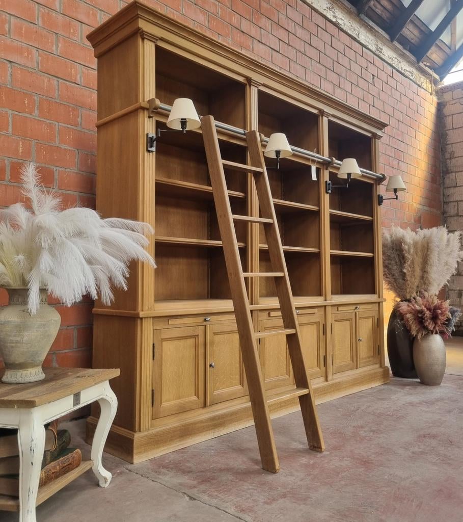 Bibliothèque/meuble de bibliothèque en chêne LIVRAISON GRATU, 25 à 50 cm, 200 cm ou plus, Avec tablette(s), Landelijk klassiek