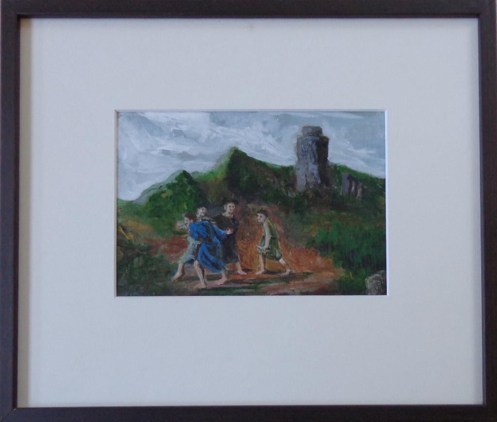 HUGO CANOILAS / LANDSCAPE / OLIEVERF PAPIER / 30x35cm KADER, Enlèvement ou Envoi