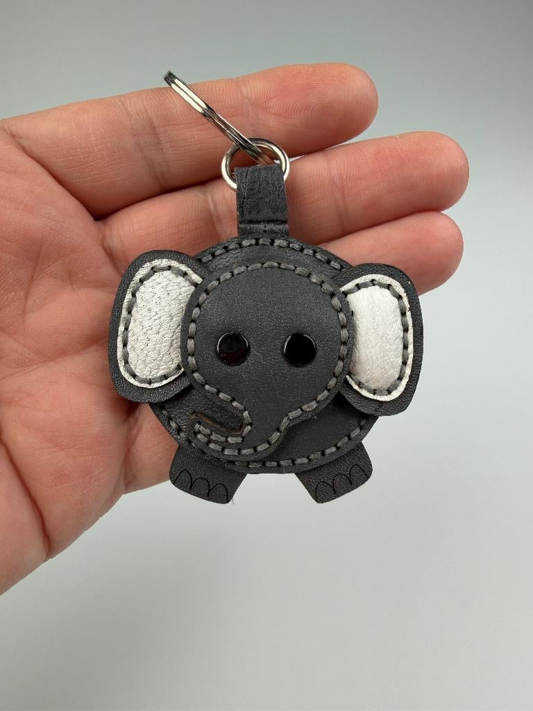 Porte-clés en cuir de chèvre véritable, fait main — Éléphant, Enlèvement ou Envoi, Neuf