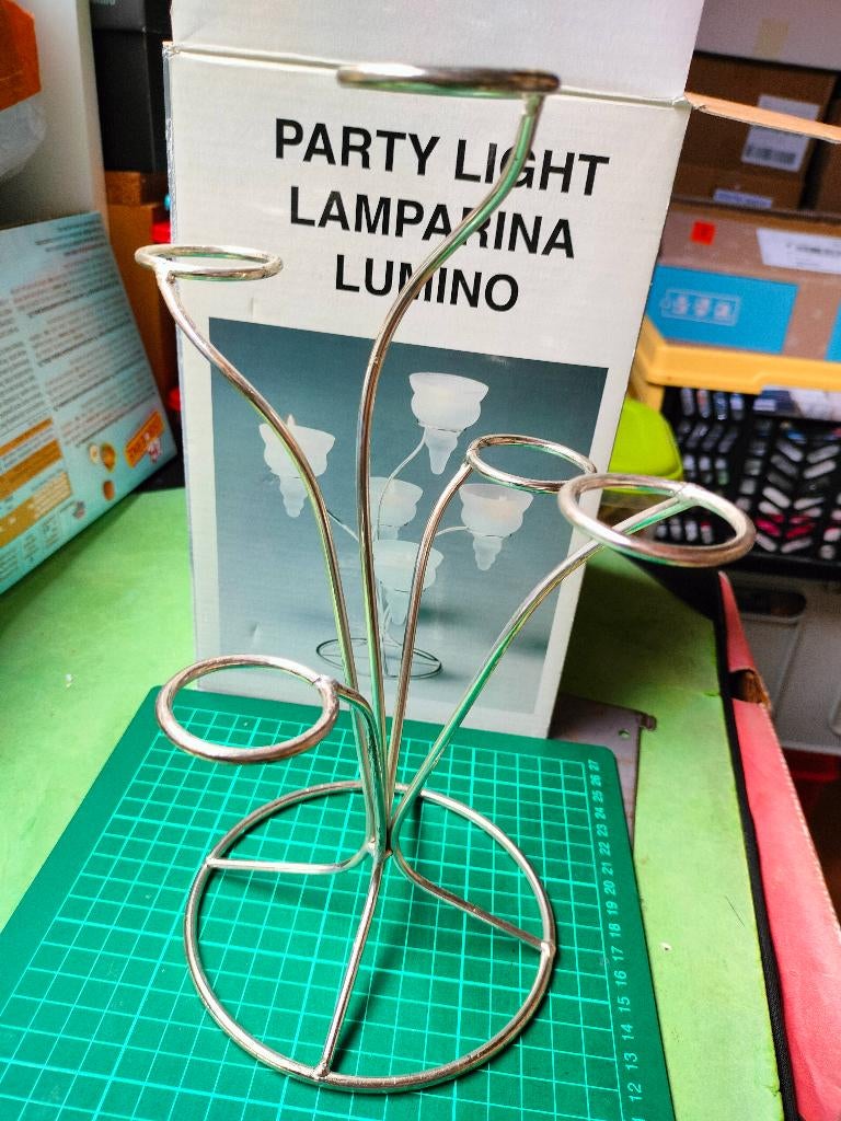 kandelaar (zonder glazen potjes) metalen frame kaars mama, Enlèvement ou Envoi, Comme neuf, Chandelier